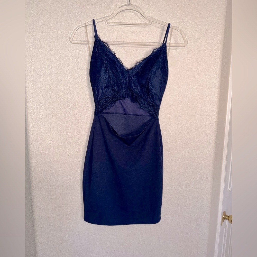 Windsor Navy Blue Lace Slip Dress size Small